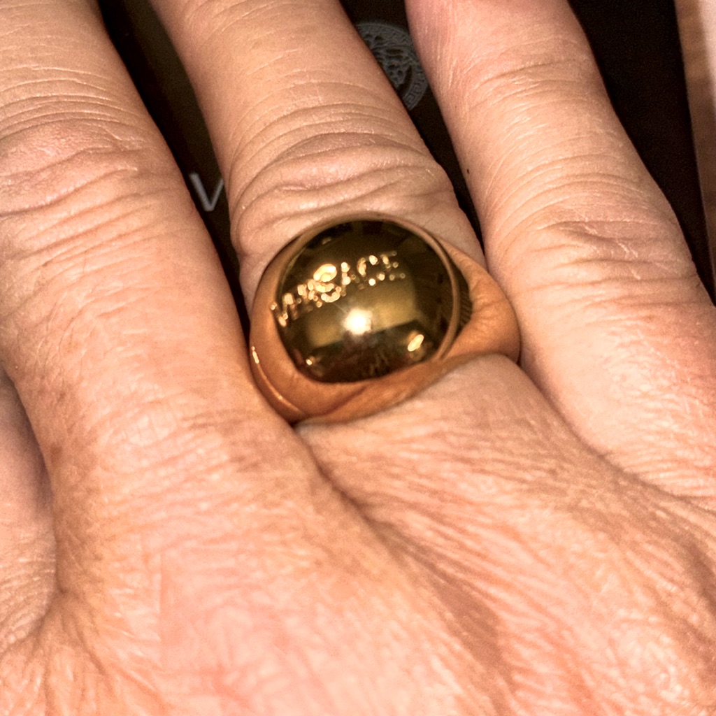 Versace Metal Gold Ring! $295 Size: 15 Nwt Brand New